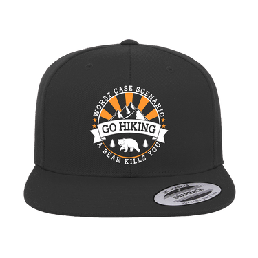 Hiking Worst Case Scenario Embroidered Flat Bill Cap